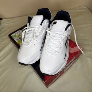 Fila Men's White Sneakers with Navy Trim